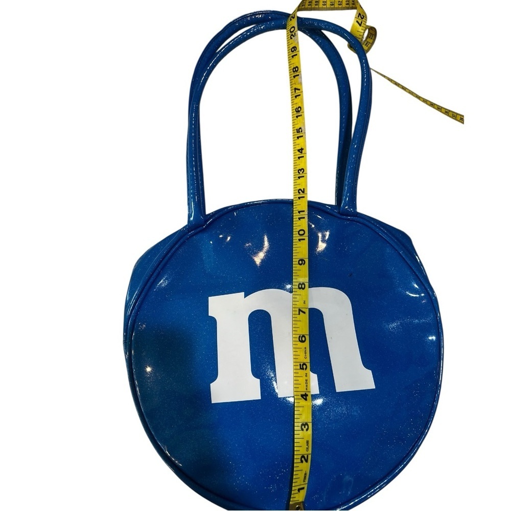 Y2K Vintage Sparkly Blue M&M's Round Tote Bag EUC - Picture 3 of 12